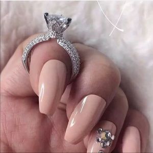 *NEW*Luxury Beautiful 925 Silver Diamond Ring